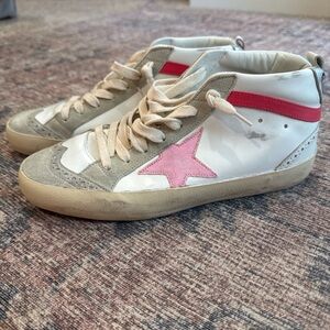 Golden Goose White and Pink midstar